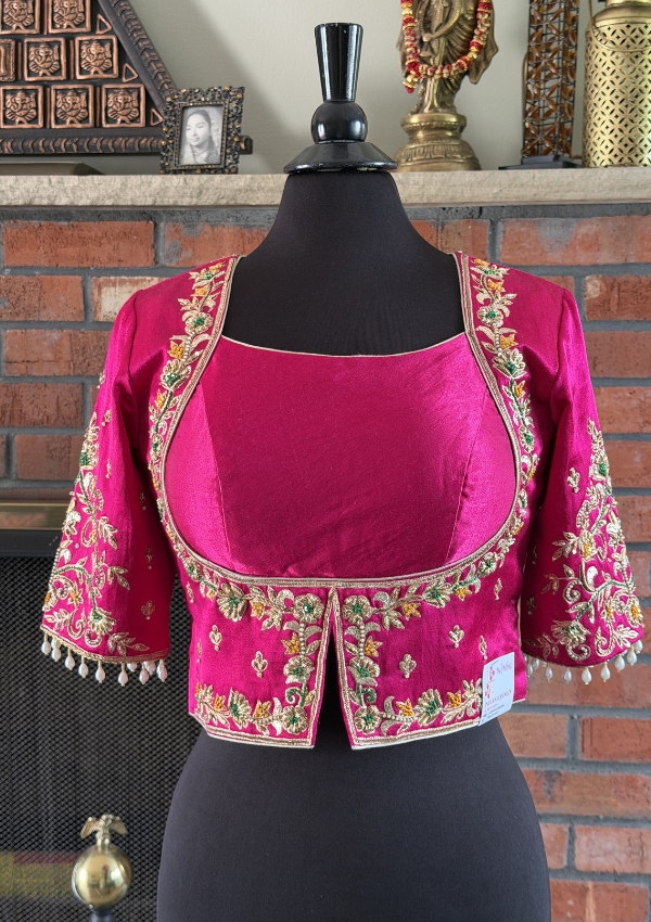 Pink Silk Handwork Blouse